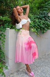 Mediterranean Mirage Midi Skirt Botanic Mirage