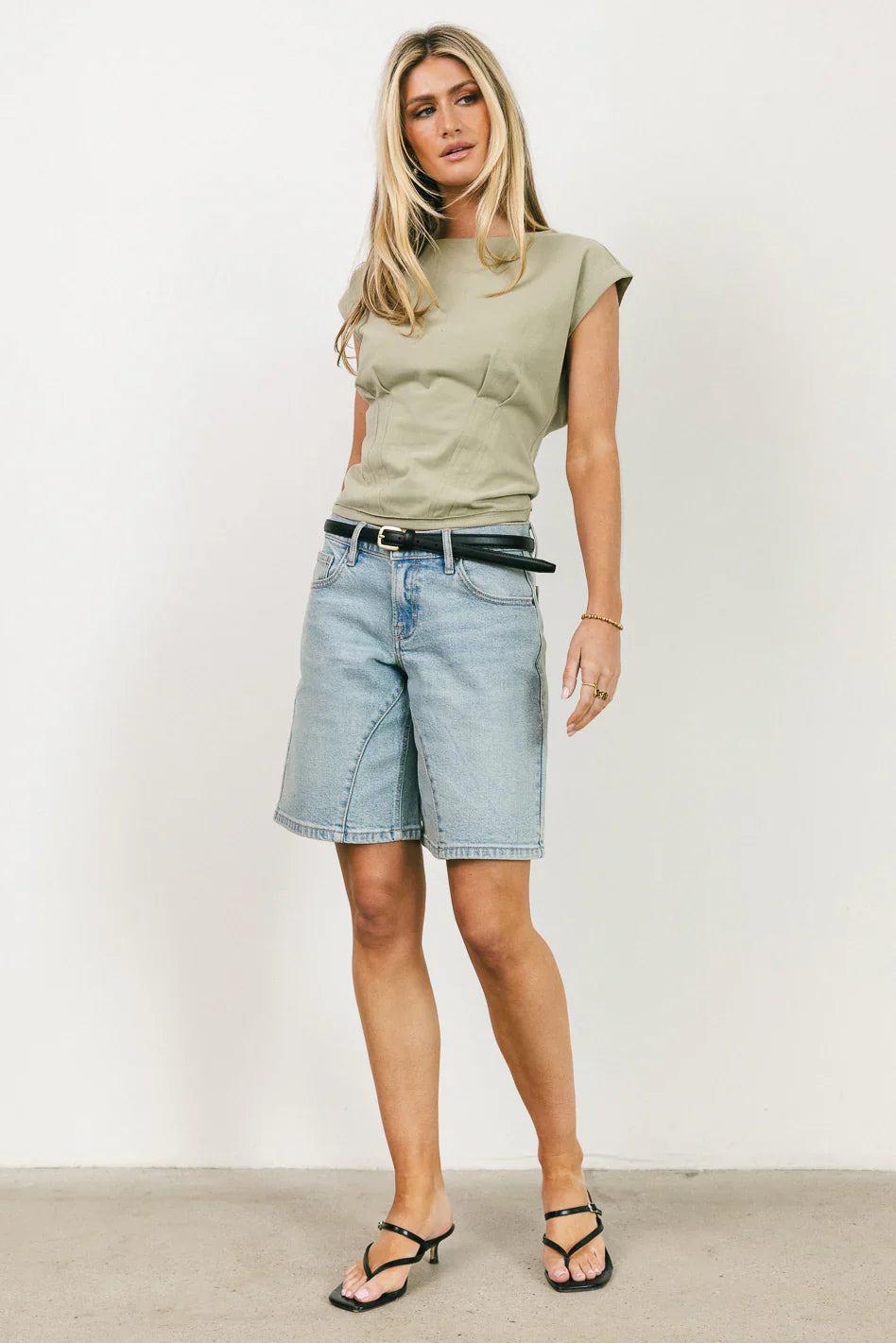 Tam Pleated Top in Sage